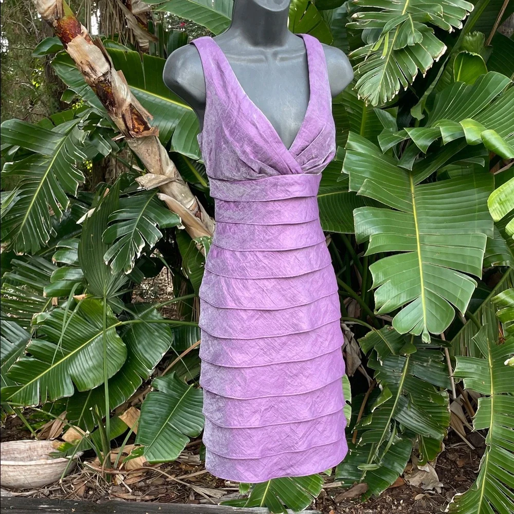 London Times metallic ruffled dress